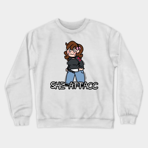 SHE ATTACC Crewneck Sweatshirt by BefishProductions